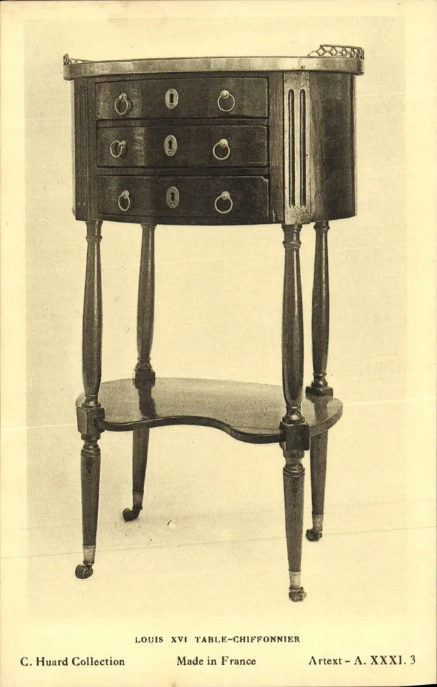 Mesa de cabeceira Louis XVI — Chiffonnier — C. Huard Collection, Arttext - A. XXXI.3 - Frente