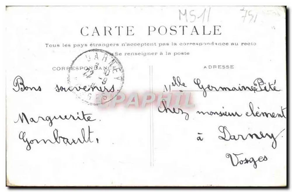 PARIS - Colonnade du Louvre — éditeur R. DU CHEM - Verso