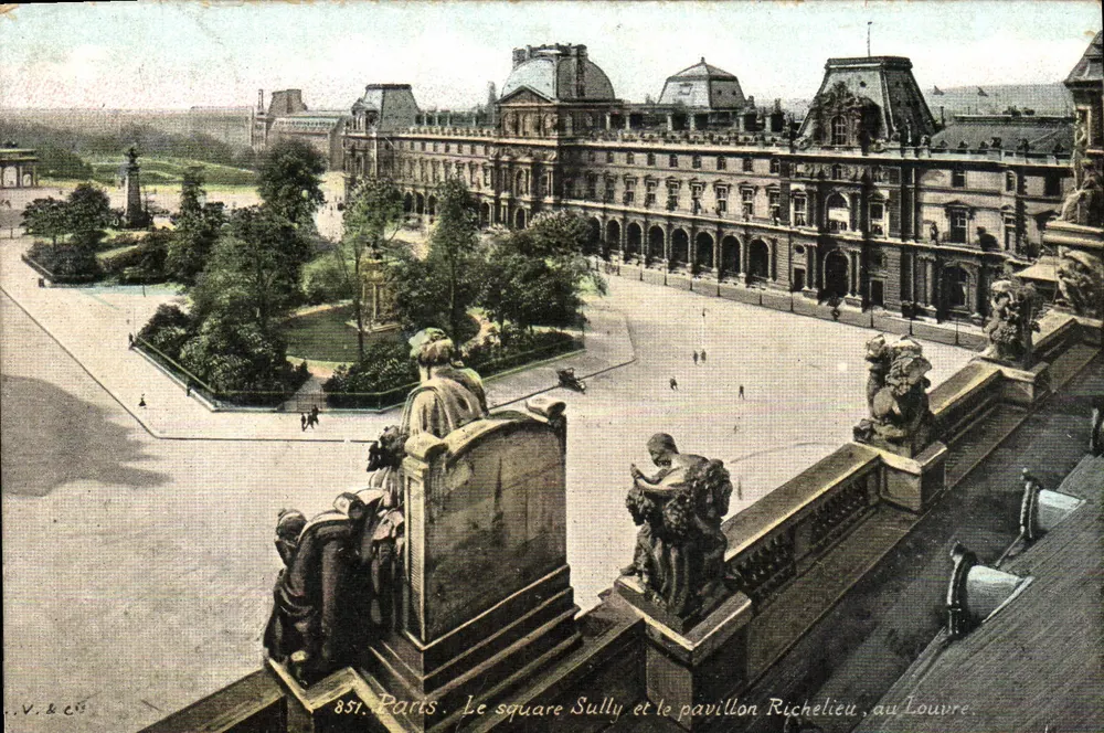 O square Sully e o pavilhão Richelieu, no Louvre — L.V.&C. — n° 857 - Frente