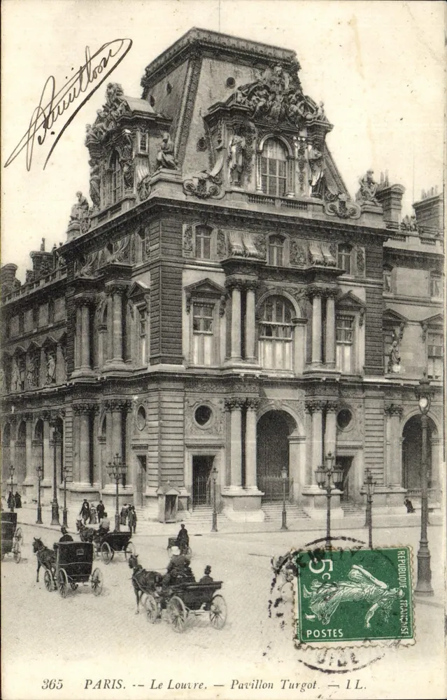 Paris — O Louvre — Pavilhão Turgot — editor Adrien L. L. (nº 365) - Frente