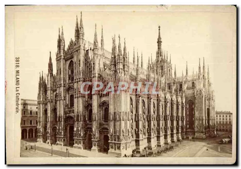 Mailand, Die Kathedrale — gotische Fassade mit Spitzbögen — Verlag: Maison Giacomo Progi, Florenz, n° 3818 - Vorderseite