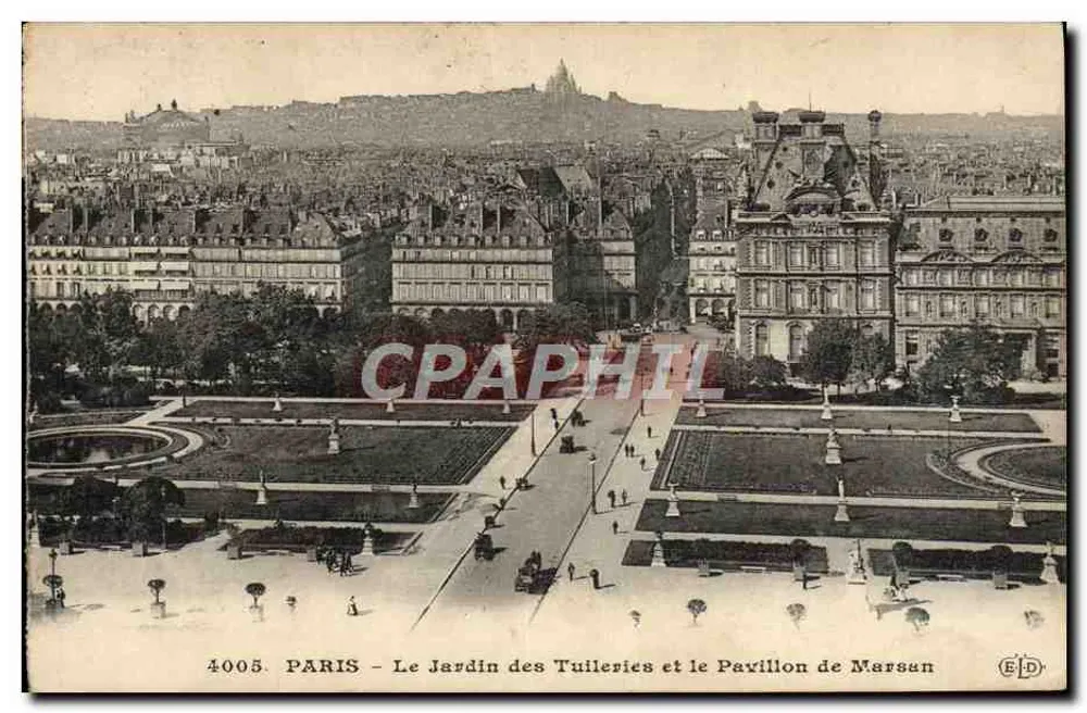 PARIS - Der Tuileries-Garten und das Pavillon de Marsan — Verlag E.D. Nr. 4005 - Vorderseite