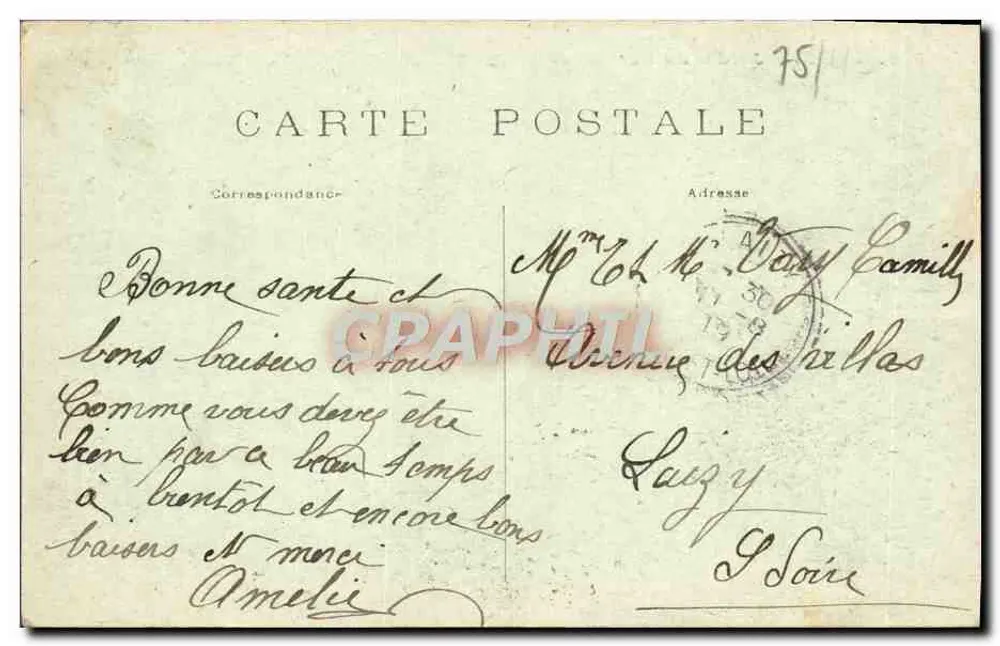 Paris – Jardim do Luxembourg — M. J. — n° 540 - Verso