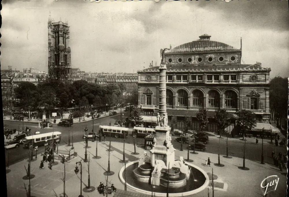 Place du Châtelet und Turm Saint-Jacques — Paris — Éd. d'Art Guy, n° 743 - Vorderseite