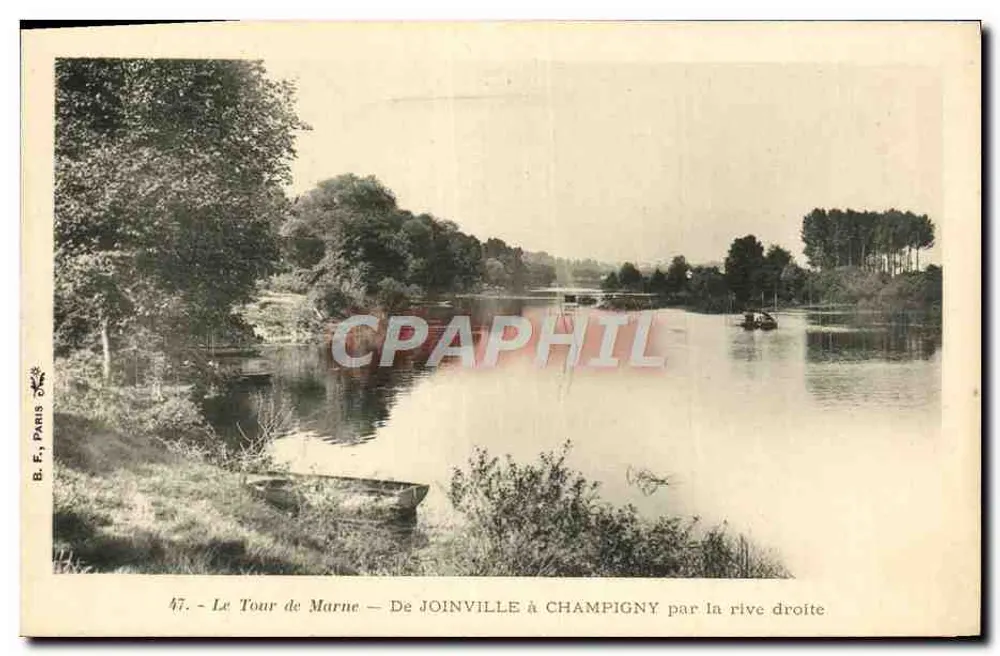 Der Marne-Fluss — Von JOINVILLE nach CHAMPIGNY am rechten Ufer — B.F. Paris, Nr. 47 - Vorderseite