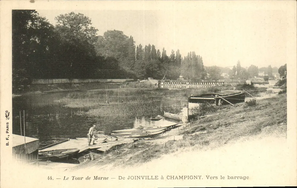 Der Marne-Rundweg — Von JOINVILLE nach CHAMPIGNY. Richtung Staudamm — B.F., PARIS, Nr. 44 - Vorderseite