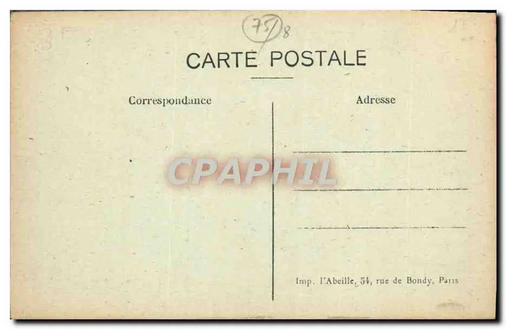 Paris - A Madeleine — editor L'Abeille, n° 49 - Verso