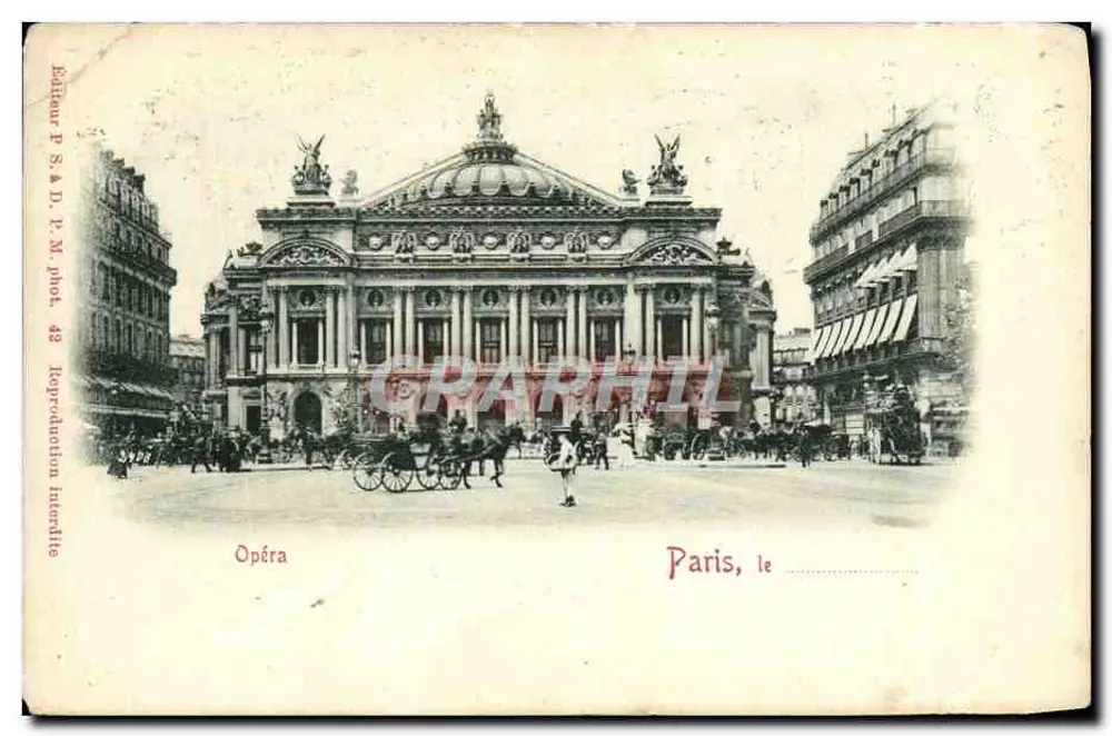 Opéra de Paris — façade principale — éditeur Bihour P. S. & D. P. M. phot. n° 43 - Frente