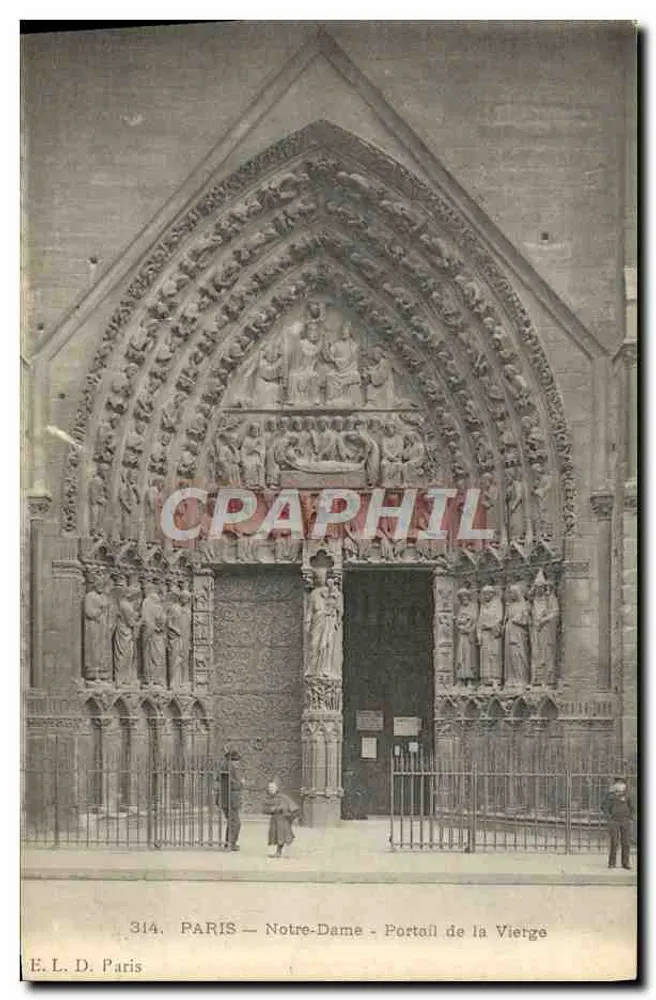 Paris — Notre-Dame — Portail de la Vierge — E. L. D. Paris n° 314 - Vorderseite