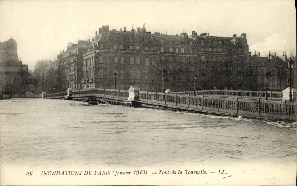 Inundações de Paris — Ponte da Tournelle — LL, n°86 - Frente