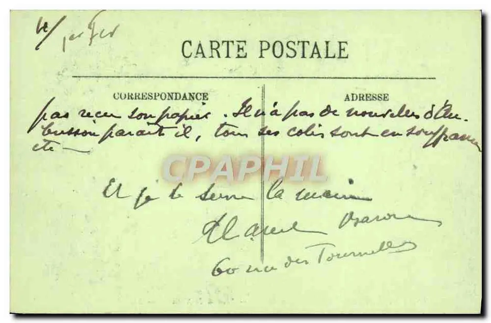 Inundações de Paris (Janeiro 1910) — Place de la Nativité — Igreja de Mercy — LL - Verso