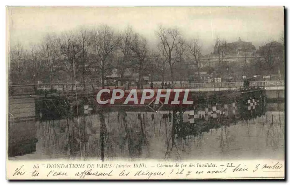 Inundações de Paris — Trem dos Invalides — LL n°85 - Frente