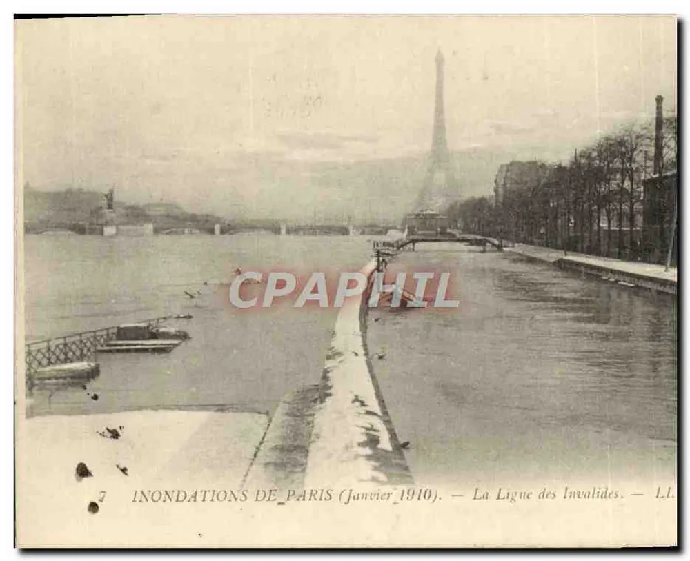 Überschwemmungen in Paris (Januar 1910) — Die Linie der Invaliden — L.I. - Vorderseite