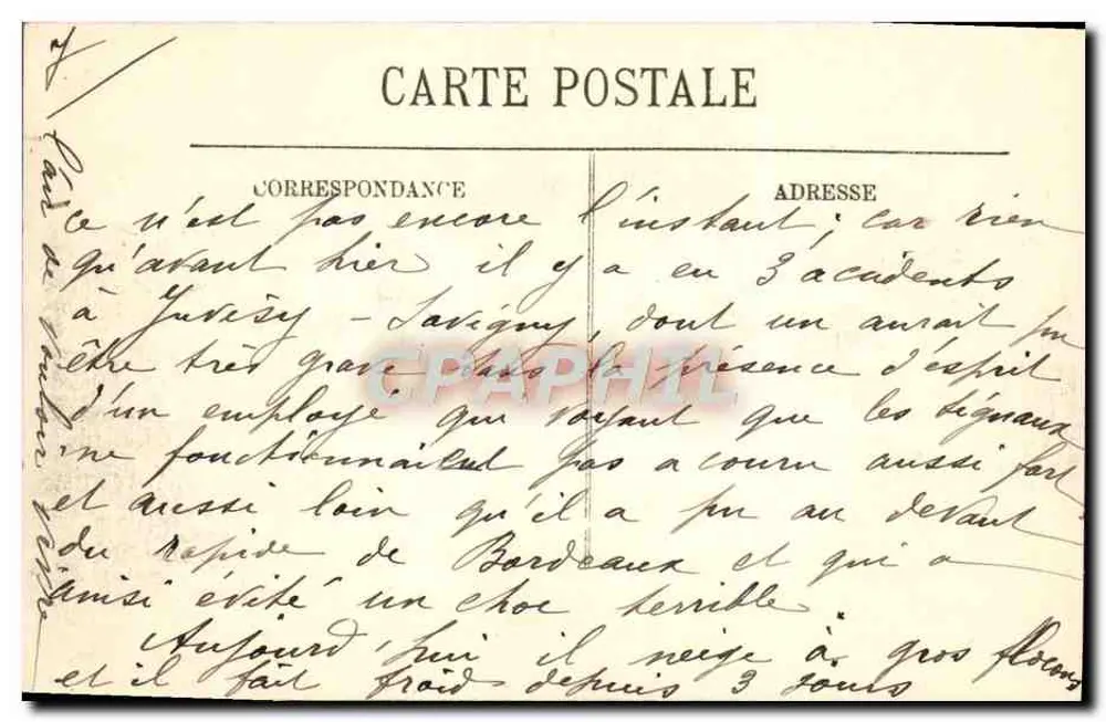 Überschwemmungen in Paris (Januar 1910) — Die Linie der Invaliden — L.I. - Rückseite