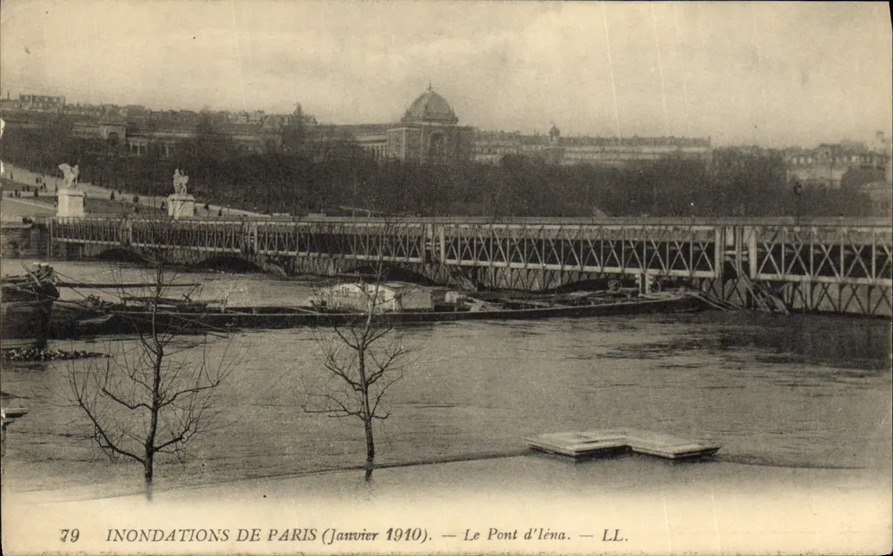 Inondations de Paris (Janvier 1910) — Le Pont d'Éna — LL. — N° 79 - Awers