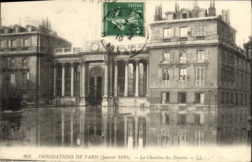 Überschwemmungen in Paris (Januar 1910) — Die Kammer der Abgeordneten — LL. — Nr. 201 - Vorderseite