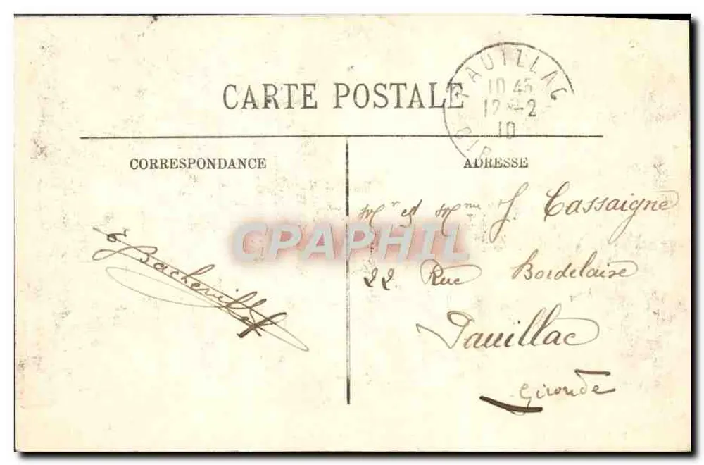 Überschwemmungen in Paris (Januar 1910) — Die Kammer der Abgeordneten — LL. — Nr. 201 - Rückseite
