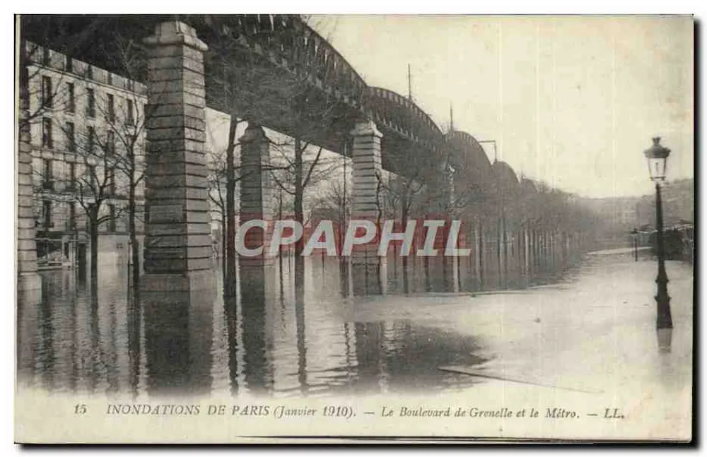 Inondations de Paris (Janvier 1910) — Le Boulevard de Grenelle et le Métro — LL. - Vorderseite