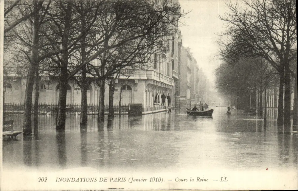 Inundações de Paris (Janeiro 1910) — Cours la Reine — LL - Frente