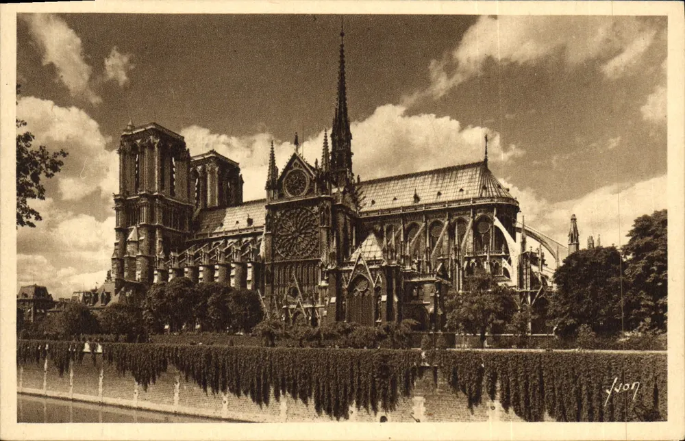 Notre-Dame van Parijs — panoramische weergave — Éditions d'Art Yvon, Parijs - Voorkant