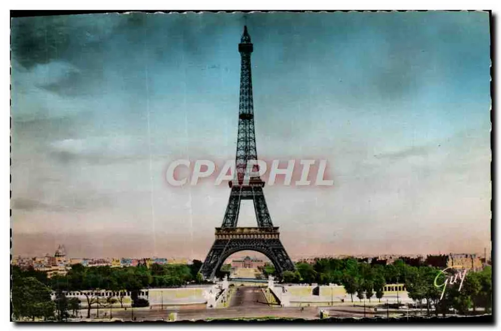 Eiffelturm — Ansicht vom Palais de Chaillot — André LECONTE, Paris - Vorderseite