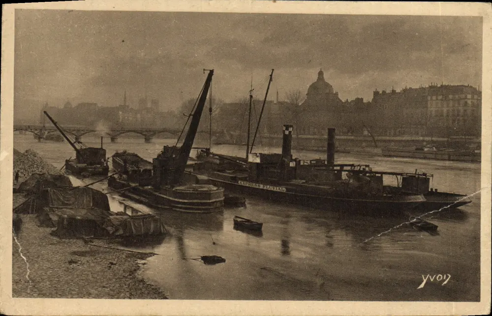 Paris - Le Port Saint-Nicolas — bateaux à vapeur 'Express Pluvial' — éditeur YVOY - Vorderseite