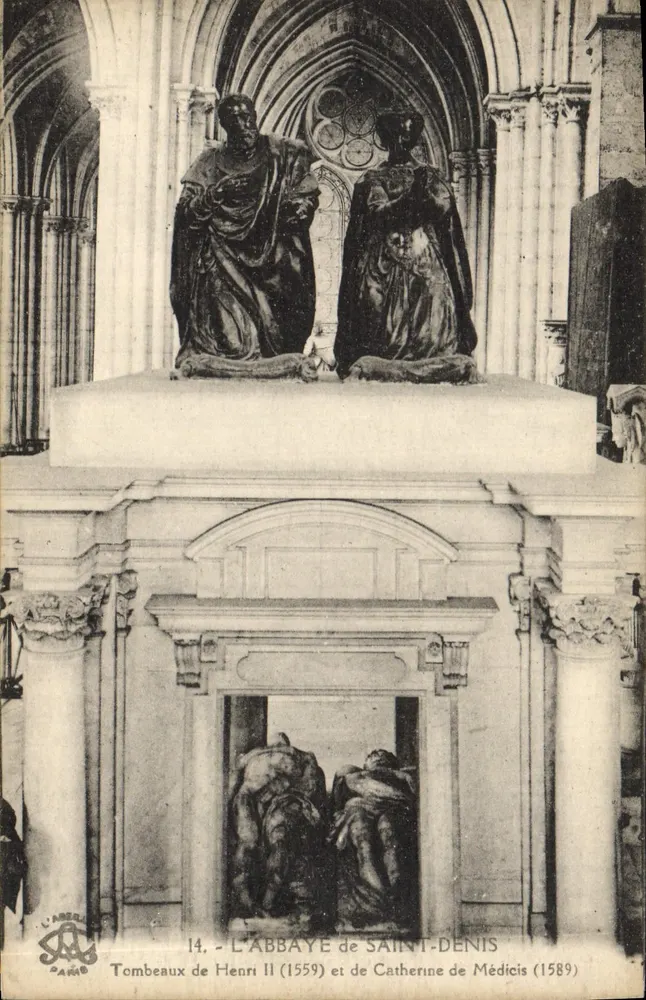 DIE ABBAYE VON SAINT-DENIS — Grabmale von Henri II (1559) und Catherine de Médicis (1589) — L'ABERLÉ, Paris - Vorderseite