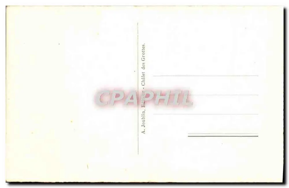Grutas de Arey-sur-Cure — O pilar duplo — A. Joublin, Editor, Châlet das Grutas - Verso