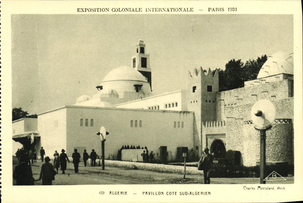 Internationale Kolonialausstellung — Paris 1931 — Algerien — Pavillon Küste Süd-Algerien — Charles Montaland, Arch - Vorderseite