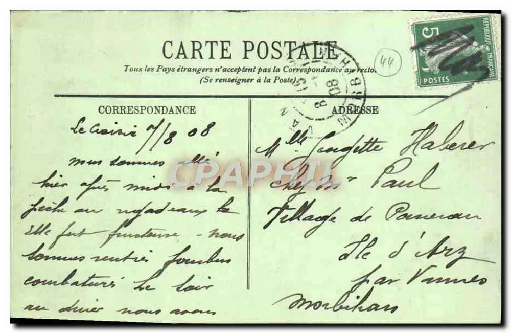 Le Croisic — A Torre da Igreja — Editor: L. Embarese, n°35 - Verso