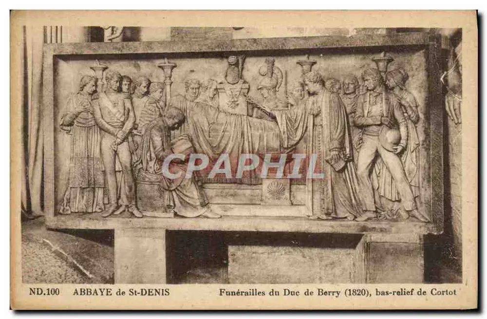 Abtei von St-Denis — Beerdigung des Herzogs von Berry (1820), Relief von Cortot — ND.100 - Vorderseite