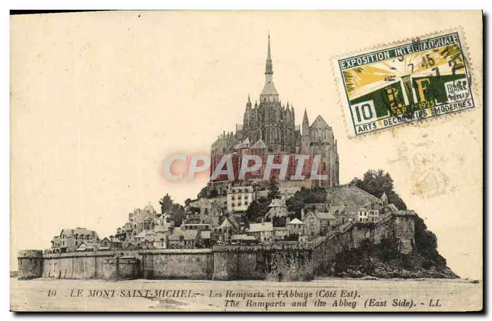 Mont-Saint-Michel — Die Mauern und die Abtei (Ostseite) — LL - Vorderseite