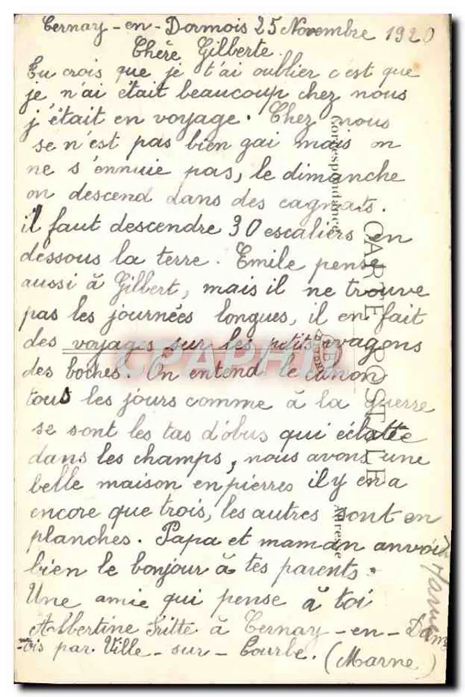 Cernay-en-Dormois (Marne) — Route de Vouziers — Ruinen von Gebäuden - Rückseite