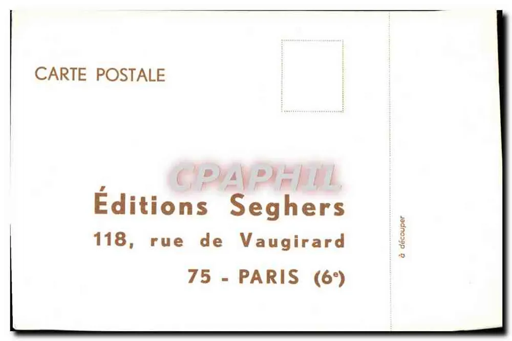 Éditions Seghers — Éditeur de cartes postales — 118, rue de Vaugirard, 75 - PARIS (6°) - Vorderseite