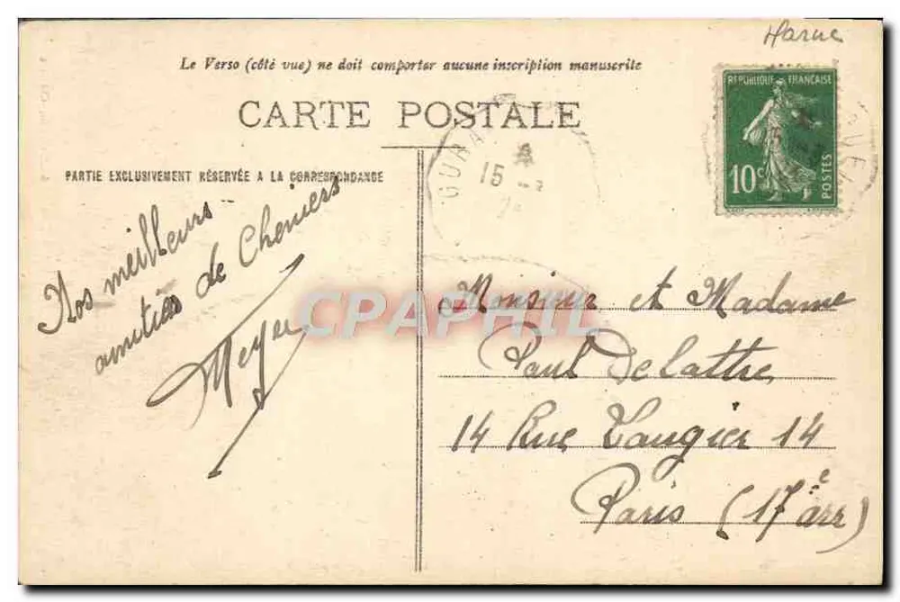Chéniers — O Monumento — Gautier, editor, Châlons - Verso