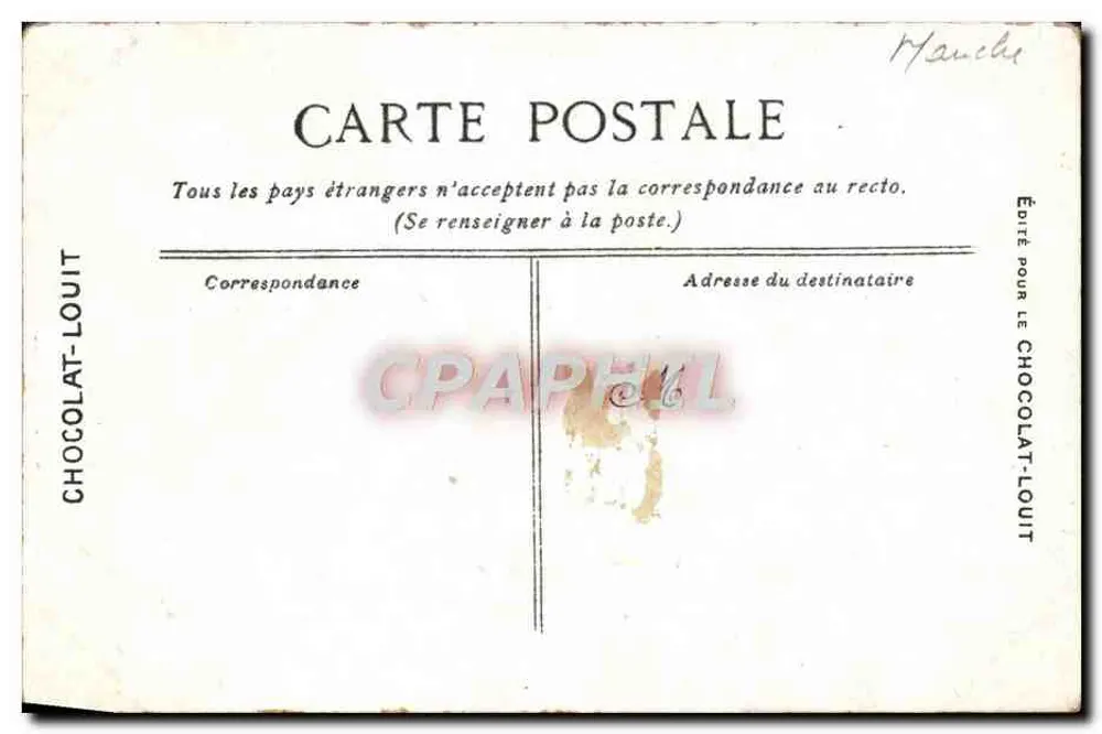 Mont Saint-Michel - Het Promenoir — uitgever Chocolat-Louit, n° 170 - Achterkant