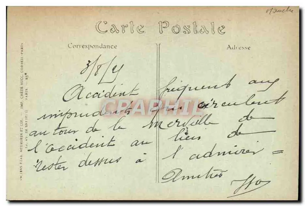 Paul Capellani — Enlizé dans les Grèves du Mont Saint-Michel — Imp. Grézieux, Paris - Rückseite