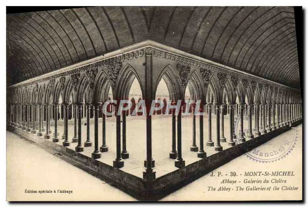 Mont-Saint-Michel — Galerias do Claustro — J.P. - 39 - Edição especial na Abadia - Frente