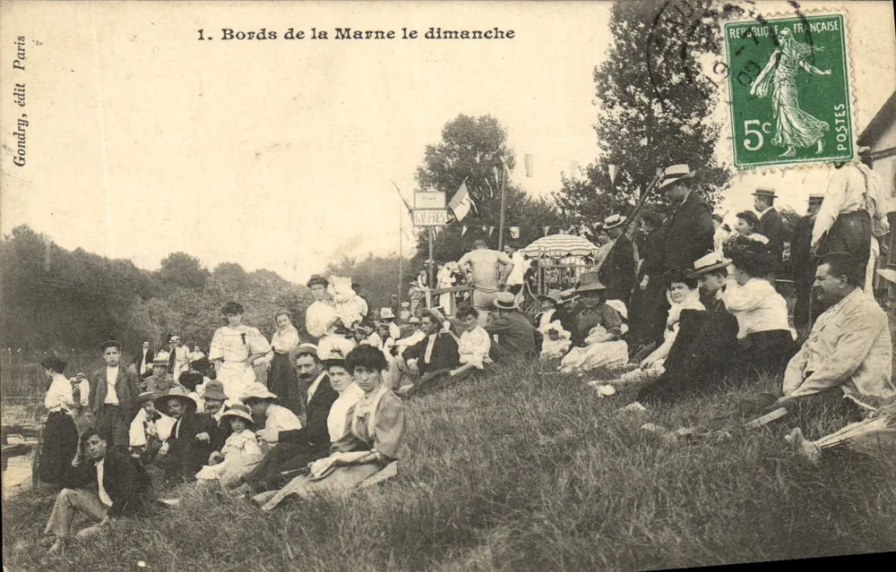 Margens do rio Marne no domingo — Gondry, editor Paris — n°1 - Frente