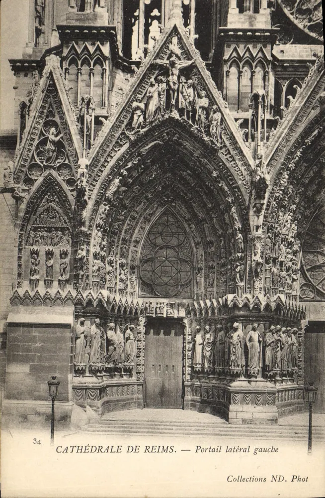 Kathedrale von Reims — linkes Portal — Collections ND. Phot - Vorderseite