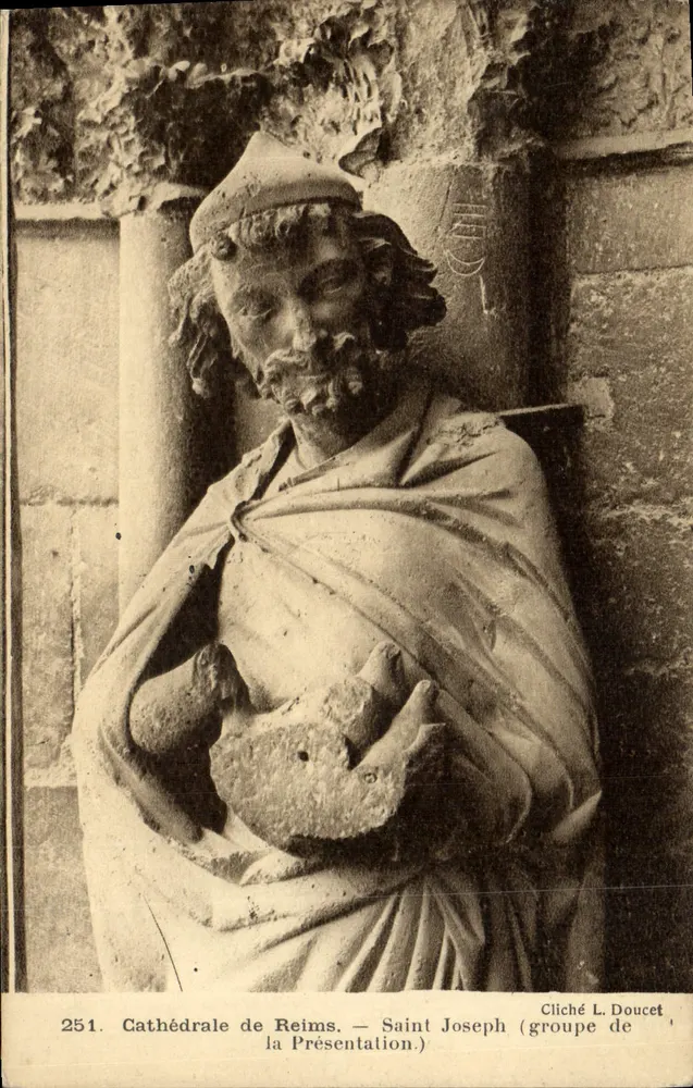 Kathedrale von Reims — Saint Joseph (Gruppe der Präsentation) — Foto L. Doucet, n° 251 - Vorderseite
