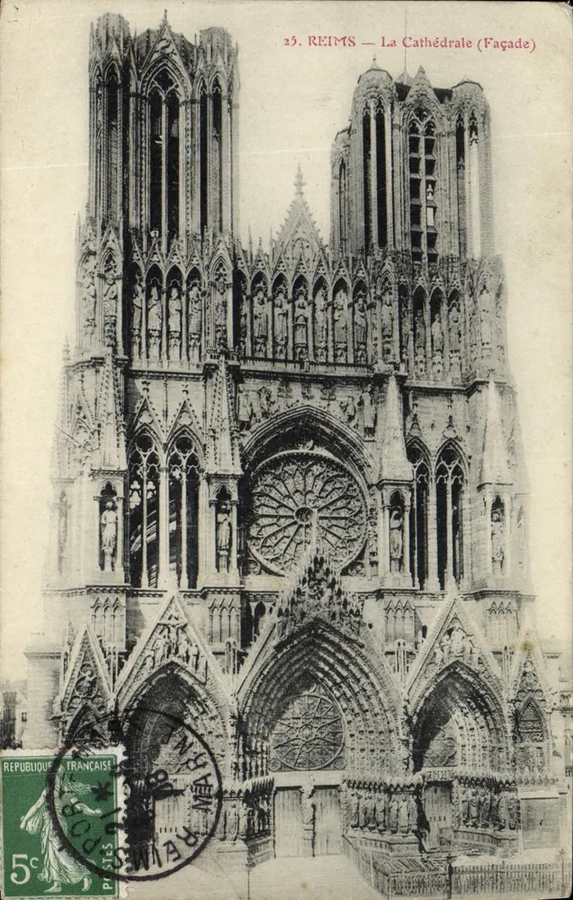 Reims — A Catedral (Fachada) — Editor não identificado, número de série 35 - Frente