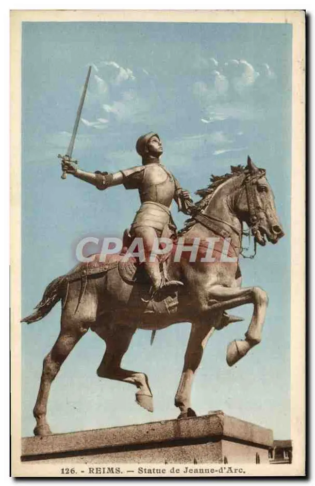 Reims — Estátua de Joana d'Arc — RBIMS. — 126 - Frente