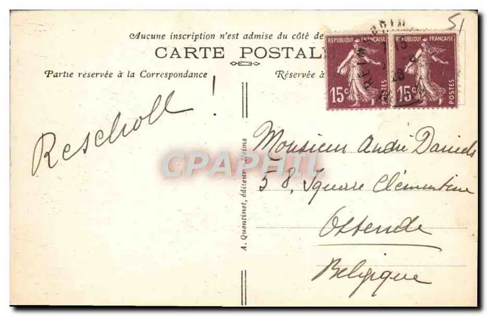 Reims — Estátua de Joana d'Arc — RBIMS. — 126 - Verso