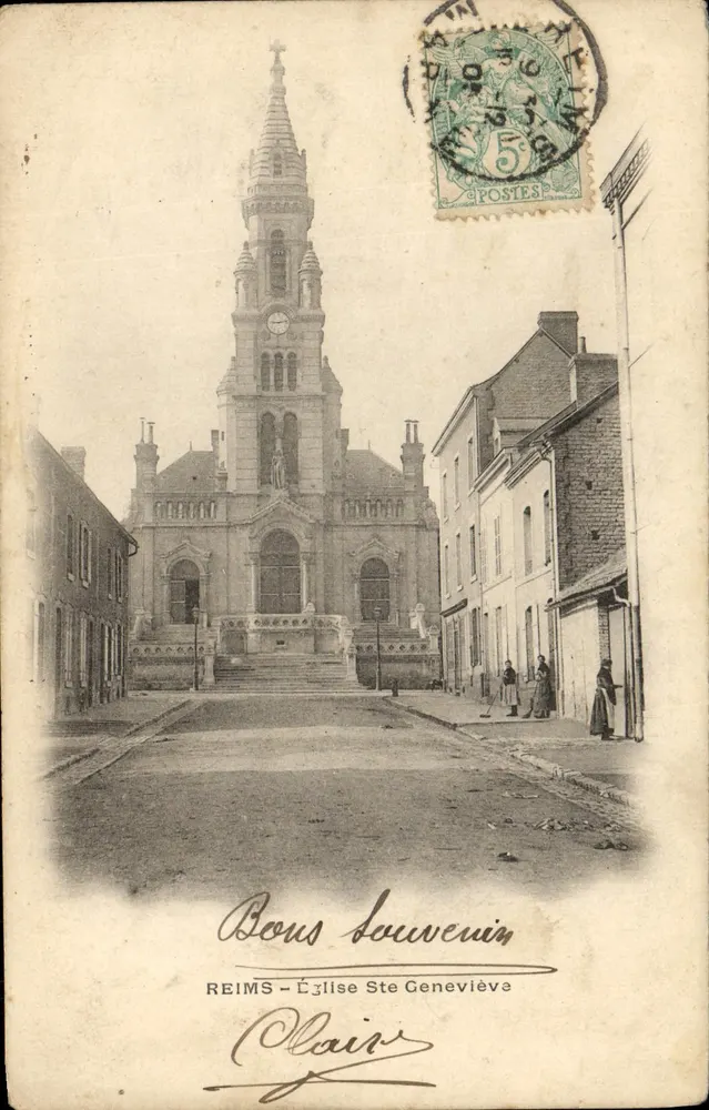 Reims — Katedra św. Geneviève — Clair - Awers