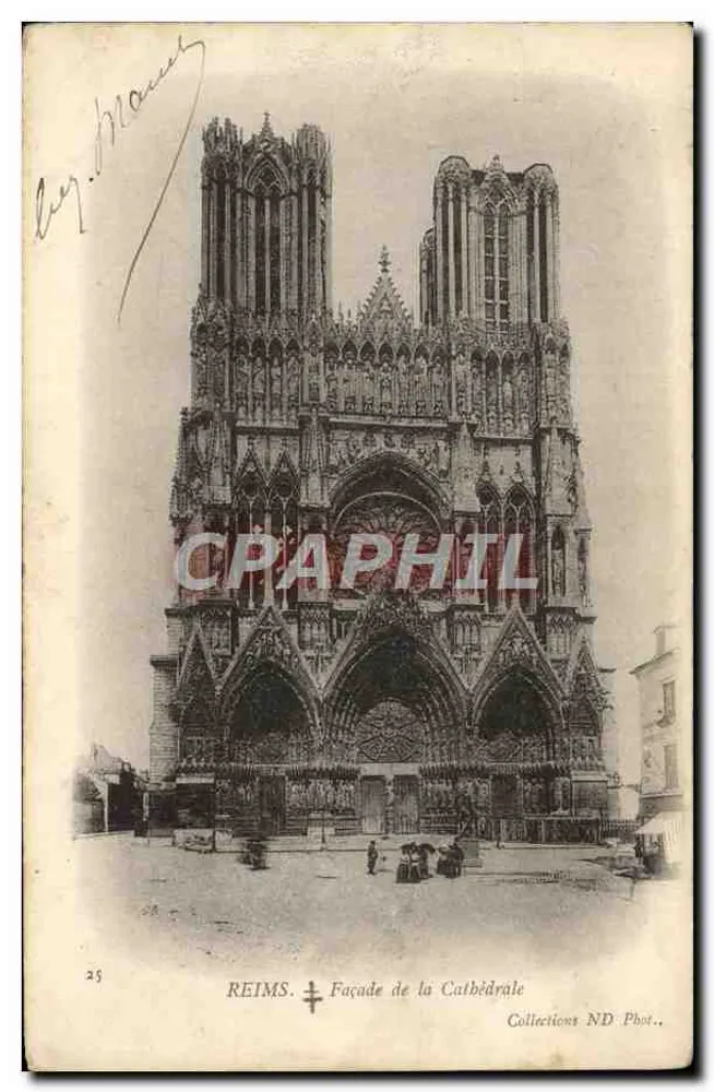 Reims — Fachada da Catedral — Collections ND Phot., n°25 - Frente