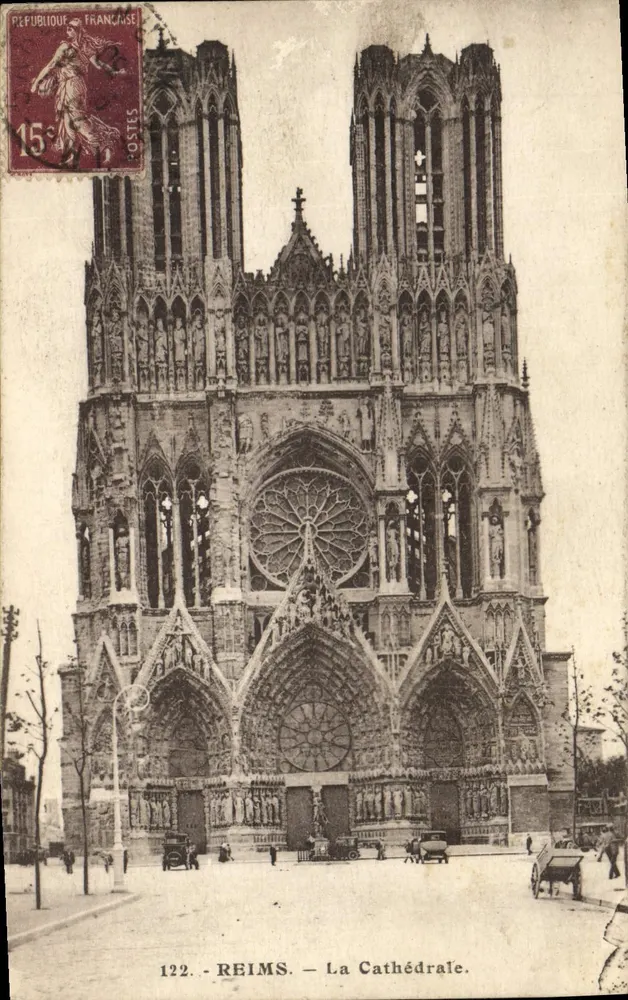 Reims — A Catedral — A. Quentinat, editor, n° 122 - Frente