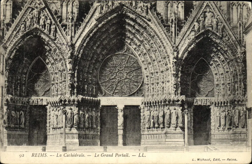 Reims — Die Kathedrale — Der Große Portal — L. Michaud, Verlag, Reims - Vorderseite