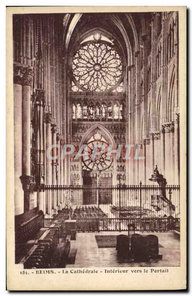 Reims - La Cathédrale - Intérieur vers le Portail - Vorderseite