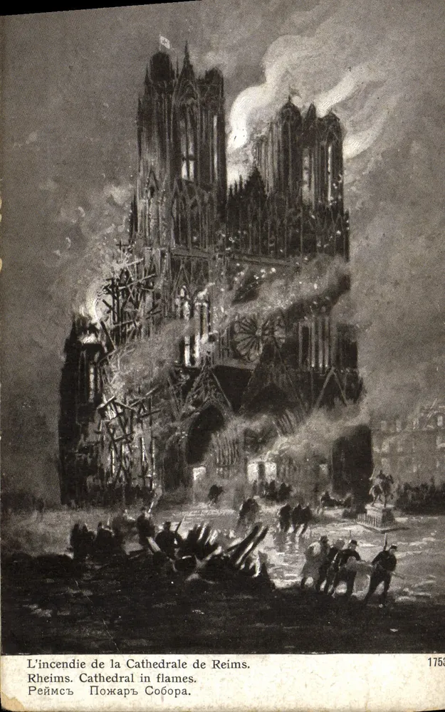 Kathedrale von Reims — Brand — Patriotische Ausgabe, I. Lapina, Paris - Vorderseite